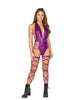 Low Plunge Iridescent Shimmer Romper with Strap Detail