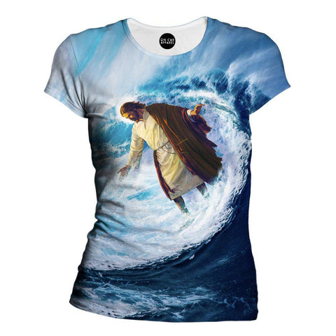 Jesus Surfs Girls' T-Shirt