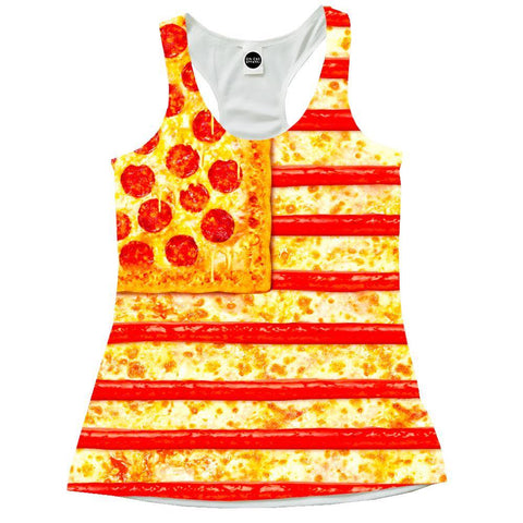 United States Flag Pizza Girls' Tank Top