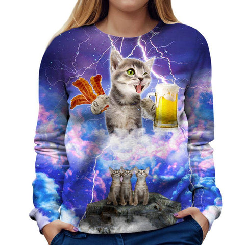 Kitties Love Beer and Bacon Girls' Sweatshirt