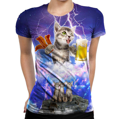 Kitties Love Beer and Bacon Girls' T-Shirt