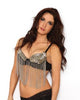 Silver Bra Top with All Over Studds and Chain