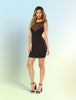 Dress with Star Shaped Glitter Sheer Mesh Top and Lined Cup Detail