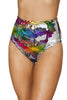 Two Tones High Waisted Sequin Shorts