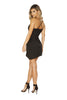 Black Spaghetti Strap Satin Dress with Overlapping Scrunch Detail