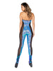 Haltered Catsuit with Mesh and Sequin Detail