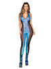 Haltered Catsuit with Mesh and Sequin Detail