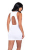 White Cutout High Neck Mini Dress