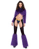 Sheer Chaps with Faux Fur Bell and Belt