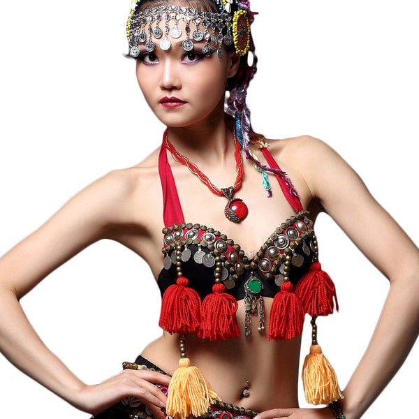 Tribal Coin Bra with Tassels