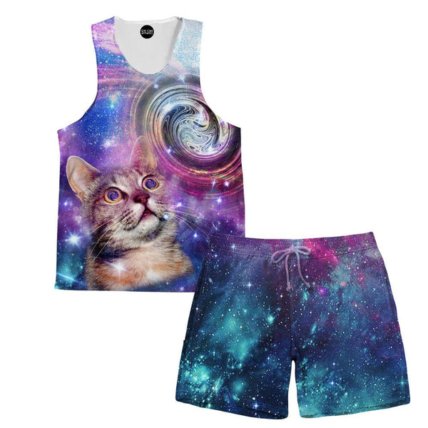 Amazed Cat Tank and Shorts Outfit