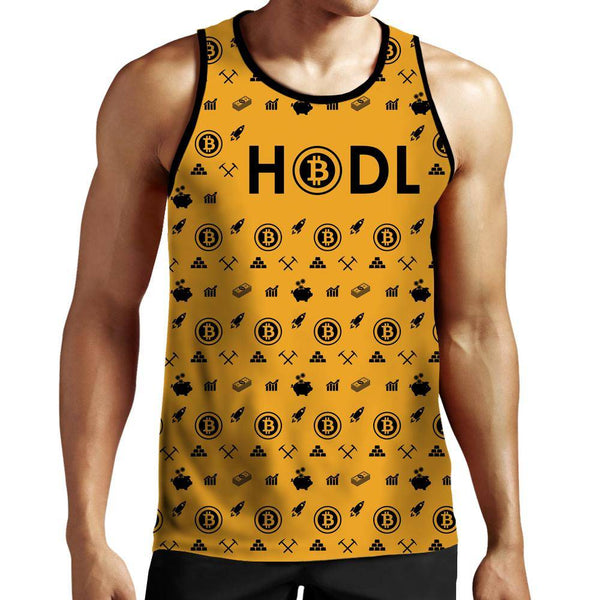 Bitcoin HODL Yellow Tank Top