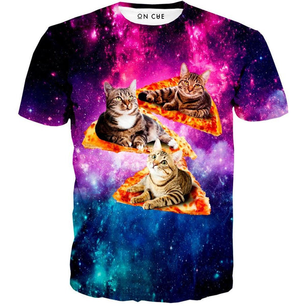 Space, Cats, and Pizza T-Shirt