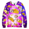 Tacos and Cats Purple Sweatshirt