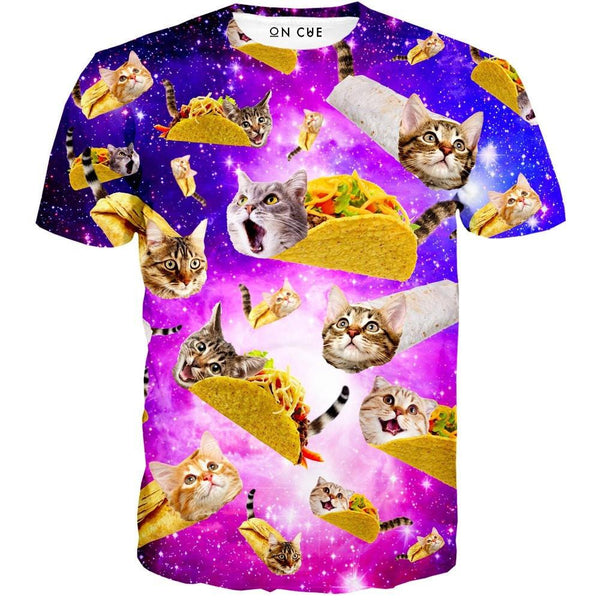 Tacos and Cats Purple T-Shirt