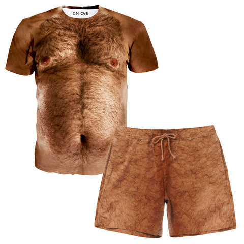 Hairy Chest T-Shirt and Shorts Outfit