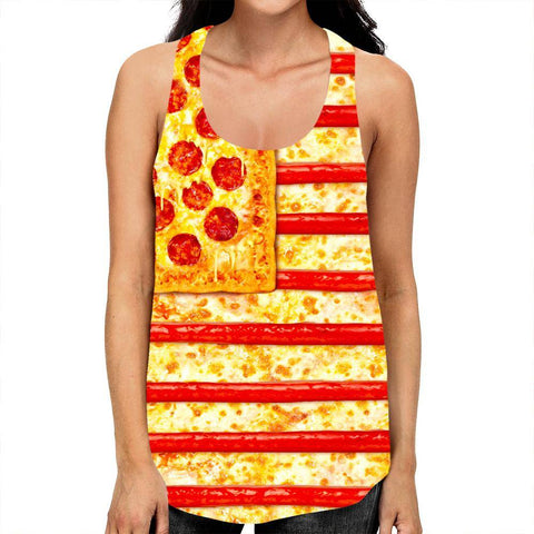 United States Flag Pizza Girls' Tank Top