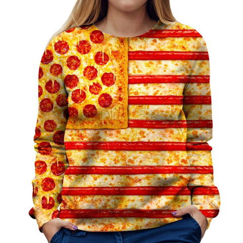 United States Flag Pizza Girls' Sweatshirt