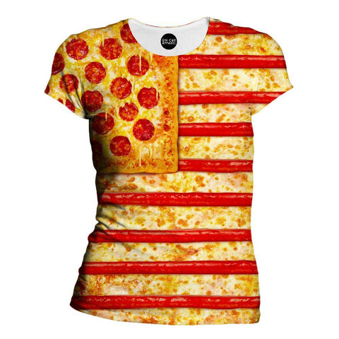United States Flag Pizza Girls' T-Shirt