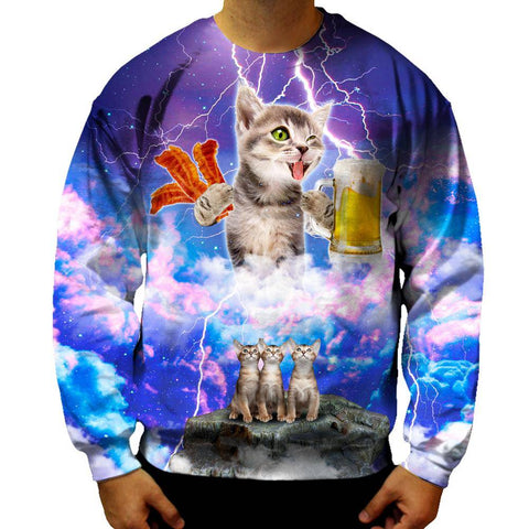 Kitties Love Beer and Bacon Sweatshirt
