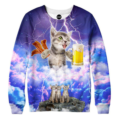 Kitties Love Beer and Bacon Girls' Sweatshirt