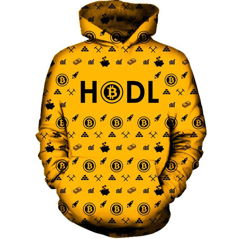 Bitcoin HODL Yellow Hoodie
