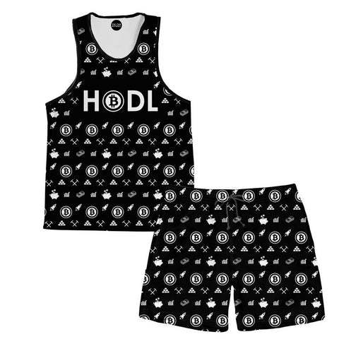 Bitcoin HODL Black Tank and Shorts Oufit