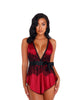 Satin and Lace Babydoll with Tie