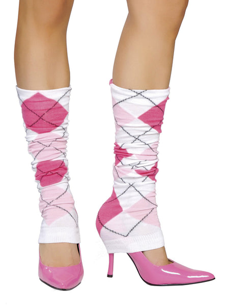 Pink Squared Leg Warmers