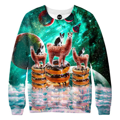 Llama Frenchie Donuts Girls' Sweatshirt