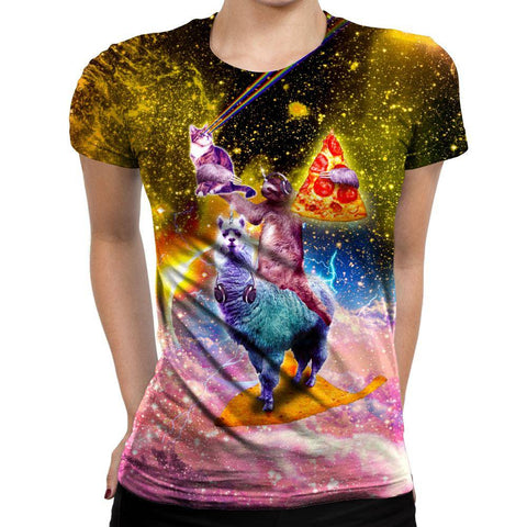Llama And Sloths Epic Adventure Girls' T-Shirt