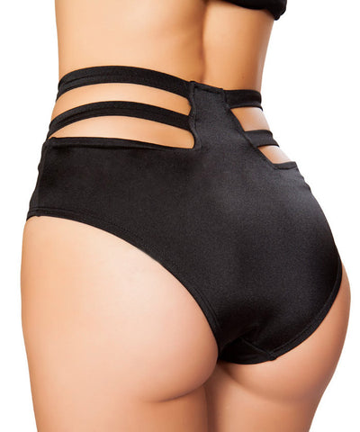 Solid High Waist Strapped Shorts