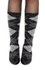 Black and Grey Square Knee High Stockings