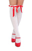 Thigh High Ribbon Weave with Eyelets Stockings