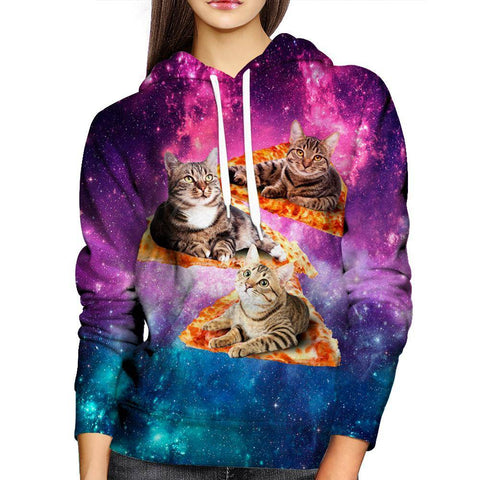 Space, Cats, and Pizza Girls' Hoodie