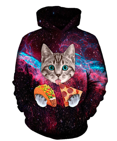 Taco Pizza Cat In Space Hoodie