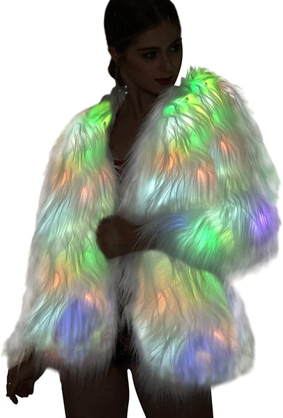 Rainbow Sparkly Fur Coat