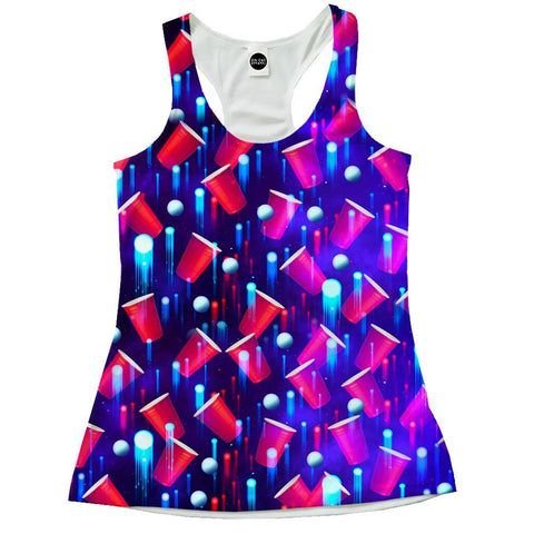 Beer Pong Red, White and Blue Girls' Tank Top